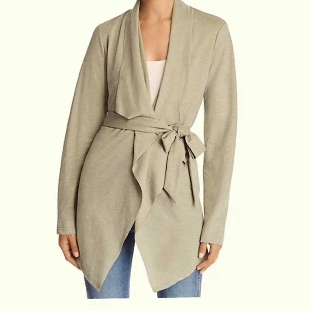 Bagatelle Draped Tie-Front Cardigan Long line Asymmetrical LagenLook medium